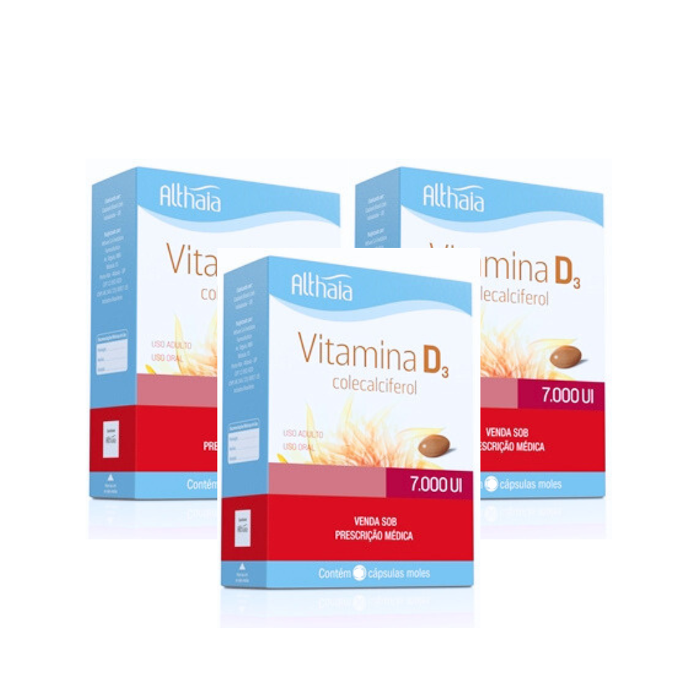 Kit 3 Vitamina D3 Althaia 7.000ui 8 Cápsulas