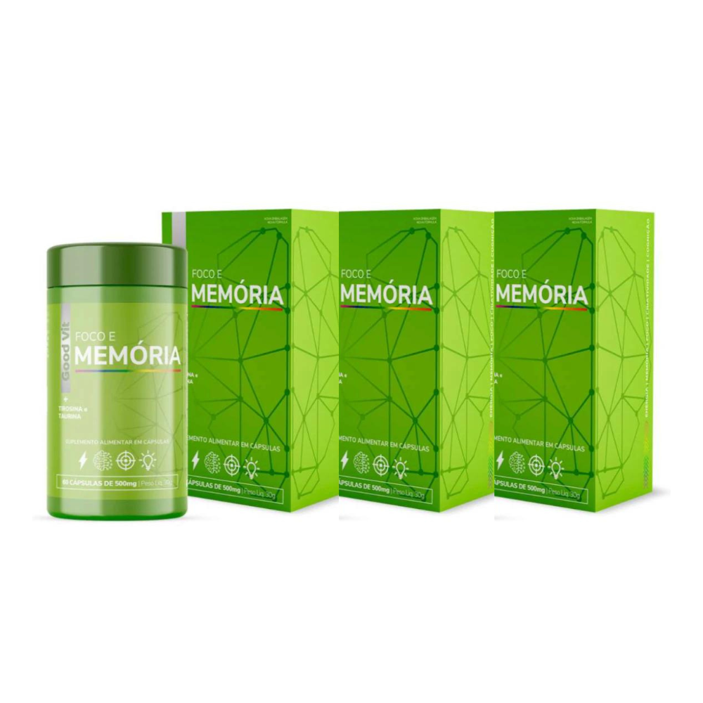 Foco E Memória 500mg 60 Cápsulas - Imagem 3
