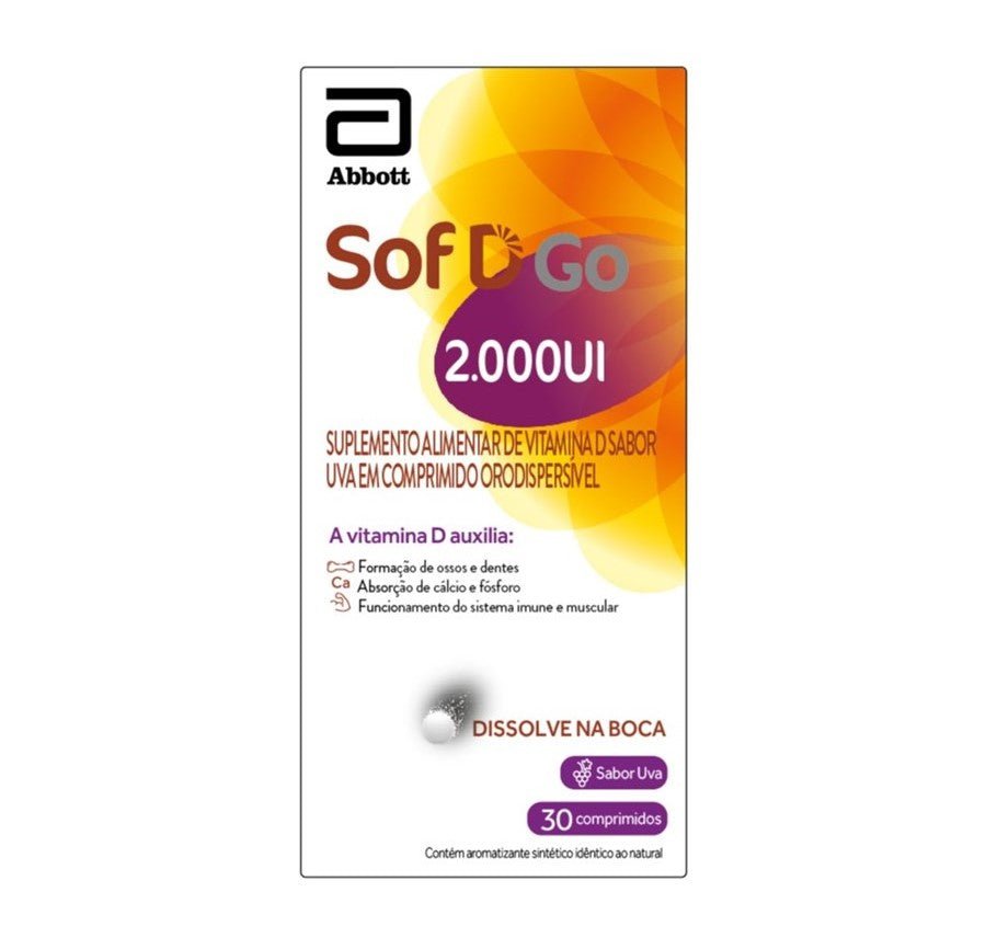 Vitamina D Sof D Go 2.000ui 30 Comprimidos Orodispersíveis