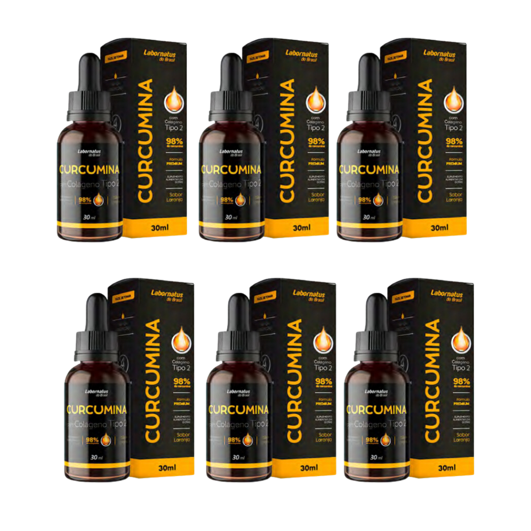 3 Frascos Curcumina Com Colágeno Tipo 2 - Gotas - Imagem 2