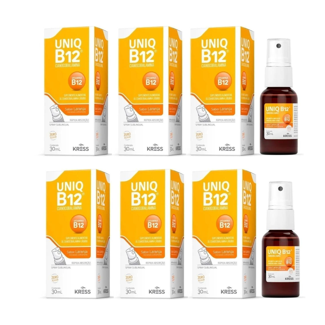 Kit 3 Uniq B12 Cianocobalamina Spray Sublingual 30ml Laranja - Imagem 2
