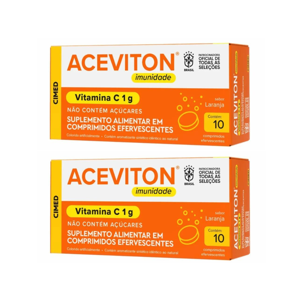 Vitamina C 1G Aceviton Zinco 10 Comprimidos Efervescentes - Imagem 2