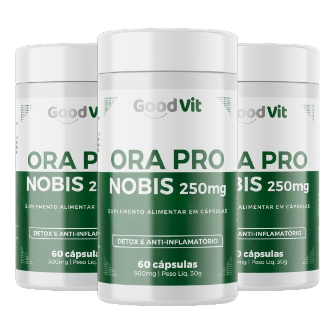 Ora Pro Nóbis 250mg com 60 Cápsulas Good Vit - Kit com 3 Frascos